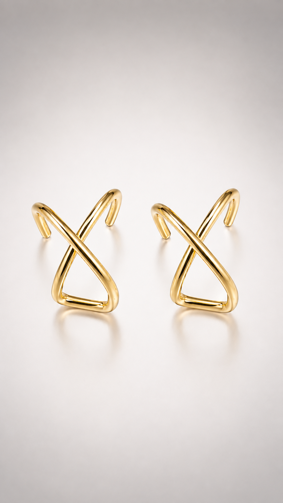 Crossed Loop Gold Ear Cuff