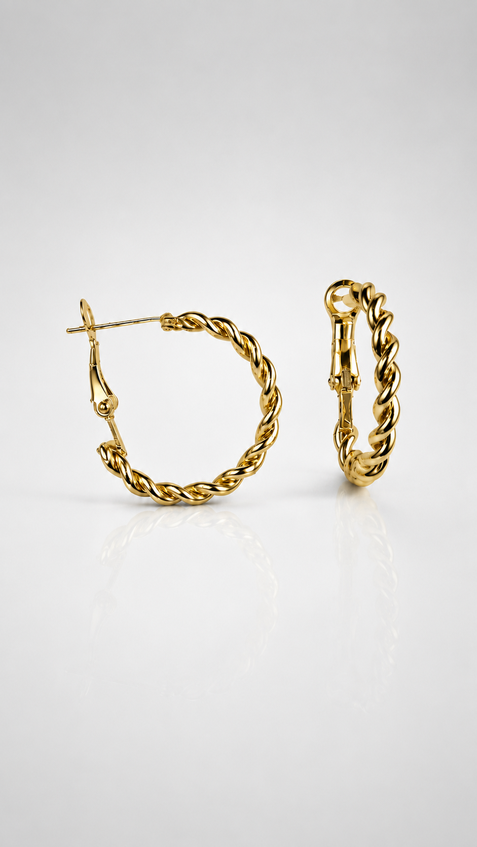 Twisted Rope Gold Hoop Earrings