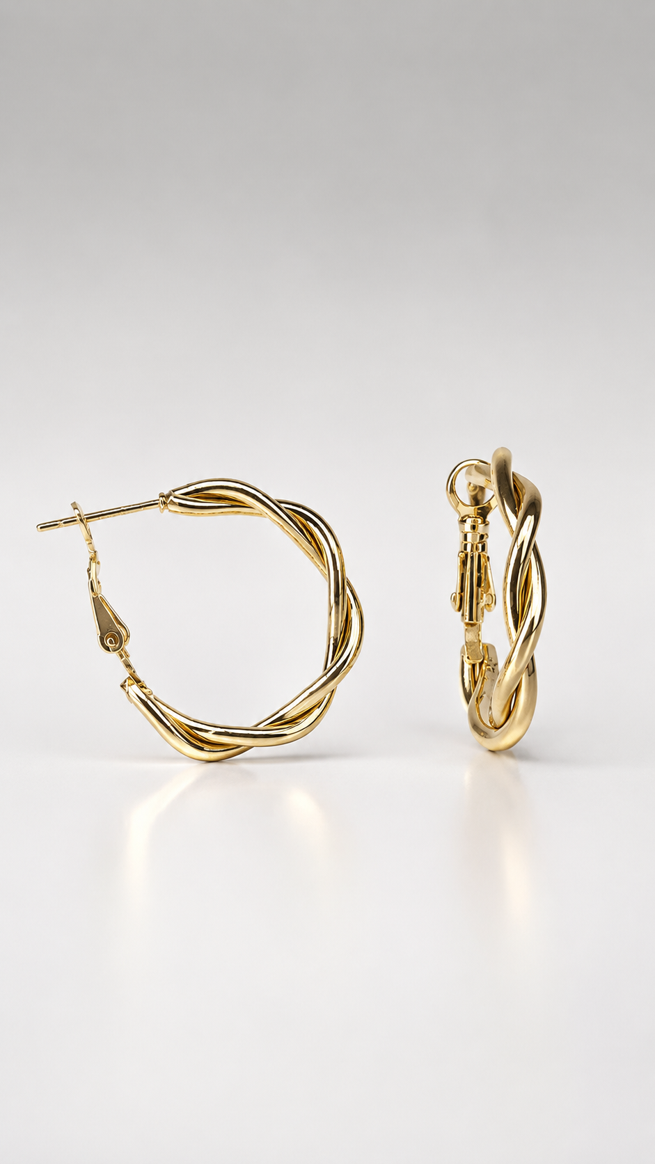 Golden Wave Intertwined Hoop Earrings